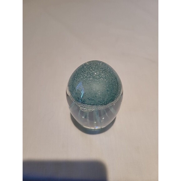 Vintage Art Glass Soft Blue Green Jellyfish Paperweight 3.5" - Picture 7 of 10